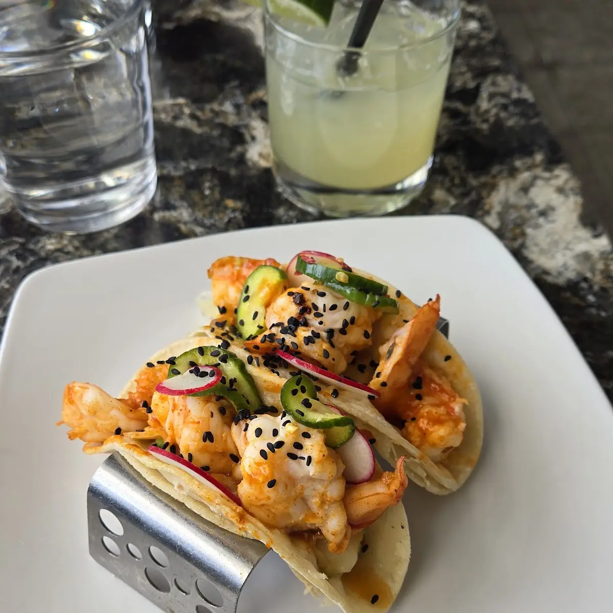 Korean BBQ Shrimp Tacos