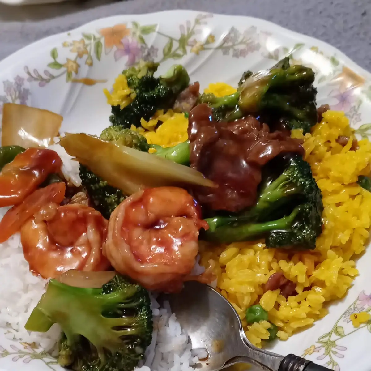 Beef Fried Rice with Beef and Broccoli