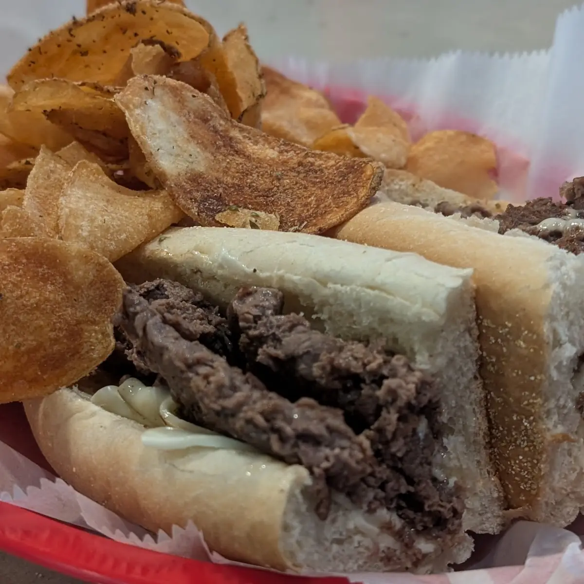 Steak and Cheese Sub with Pit Fries