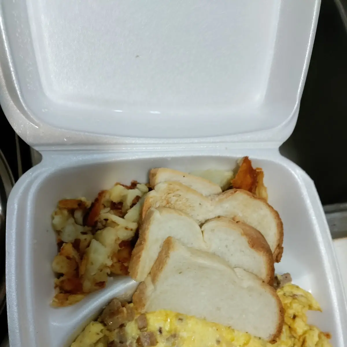 Omelette Potatoes Toast