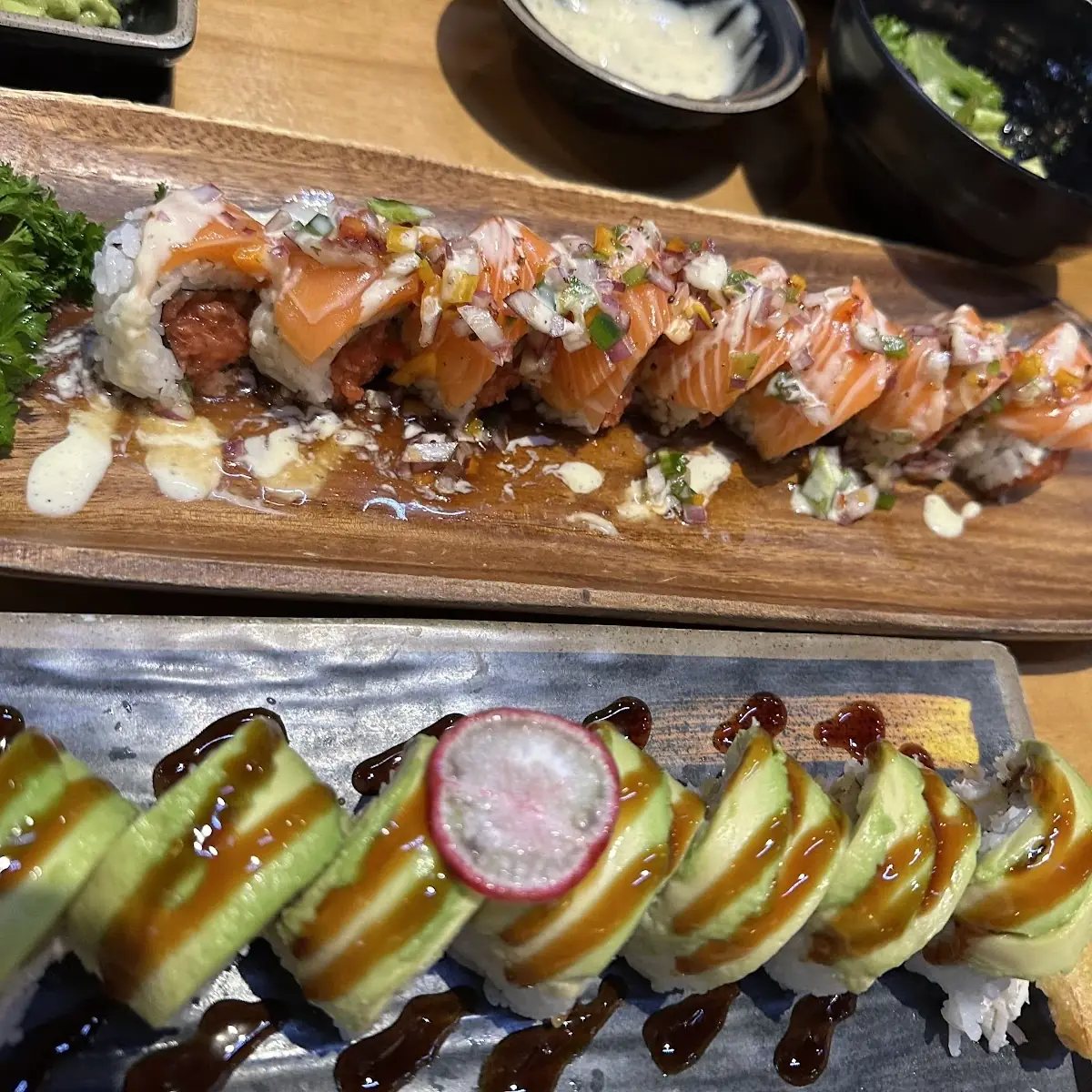 Assorted Sashimi and Sushi Rolls