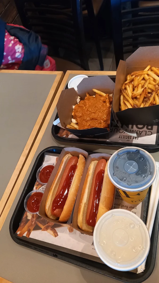 Butter Chicken Fries nd Hotdog, New York Fries Peter Pond Mall