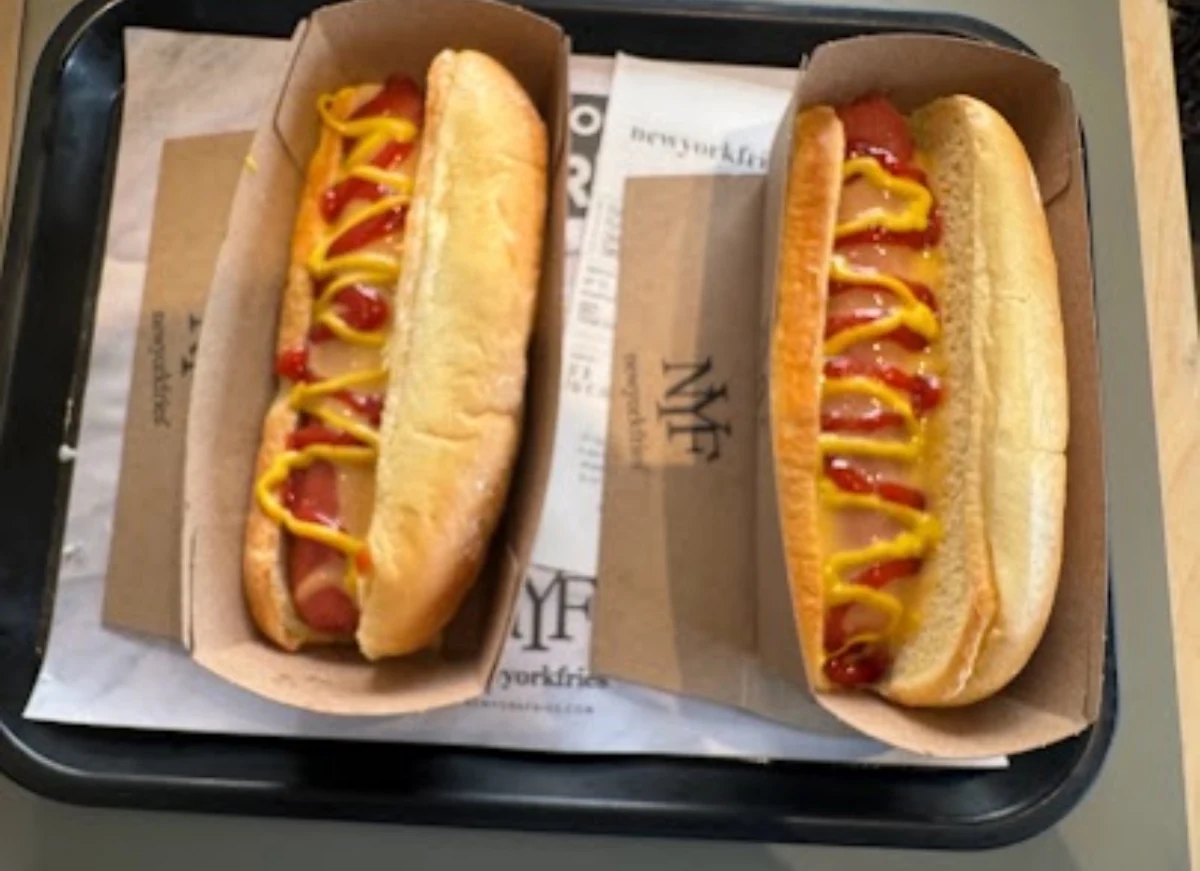 Hot Dog with Cheese Sauce, New York Fries Peter Pond Mall