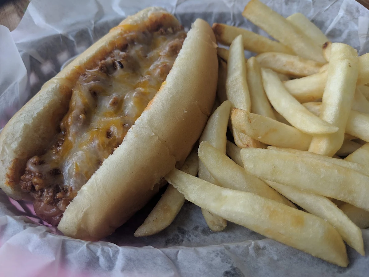 Chili Cheese Dog and Fries