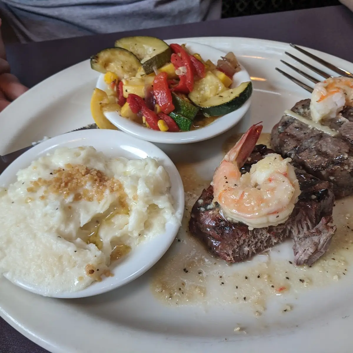 Shrimp and Sirloin Steak