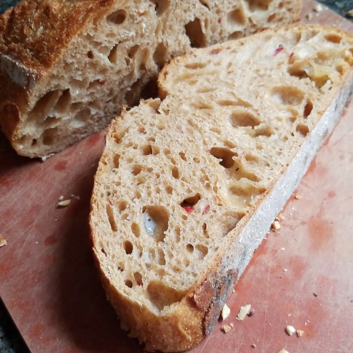 Roasted Red Pepper and Asiago Cheese Bread