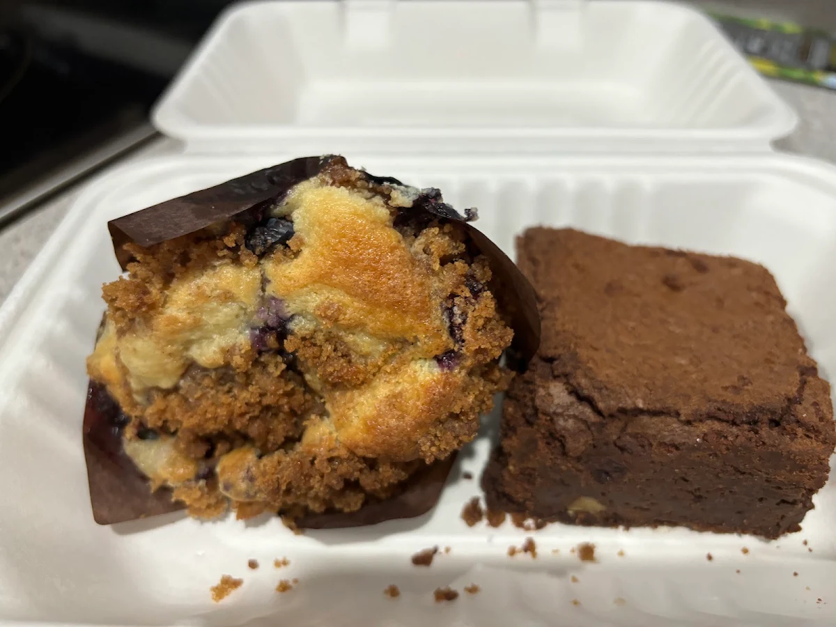 Blueberry Muffin and Brownie