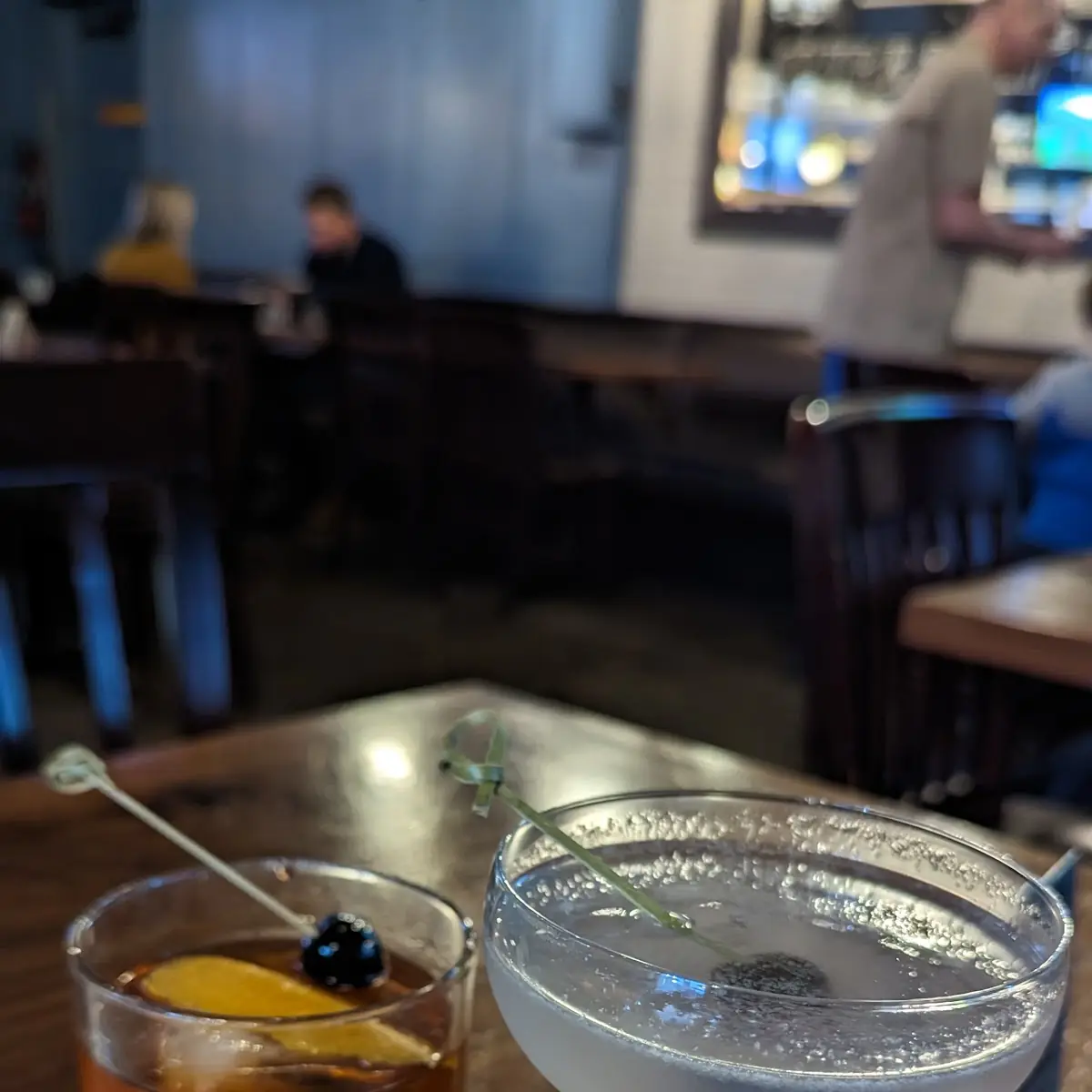 Old Fashioned and Aviation Cocktail