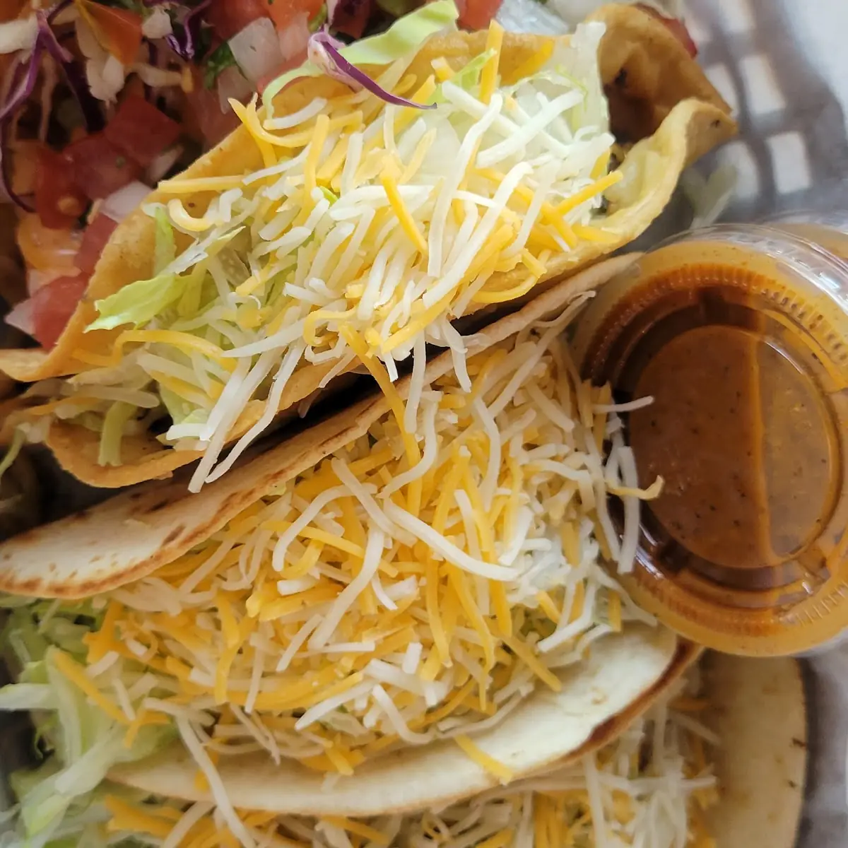 Soft Taco Carnitas Ground Beef and Chicken