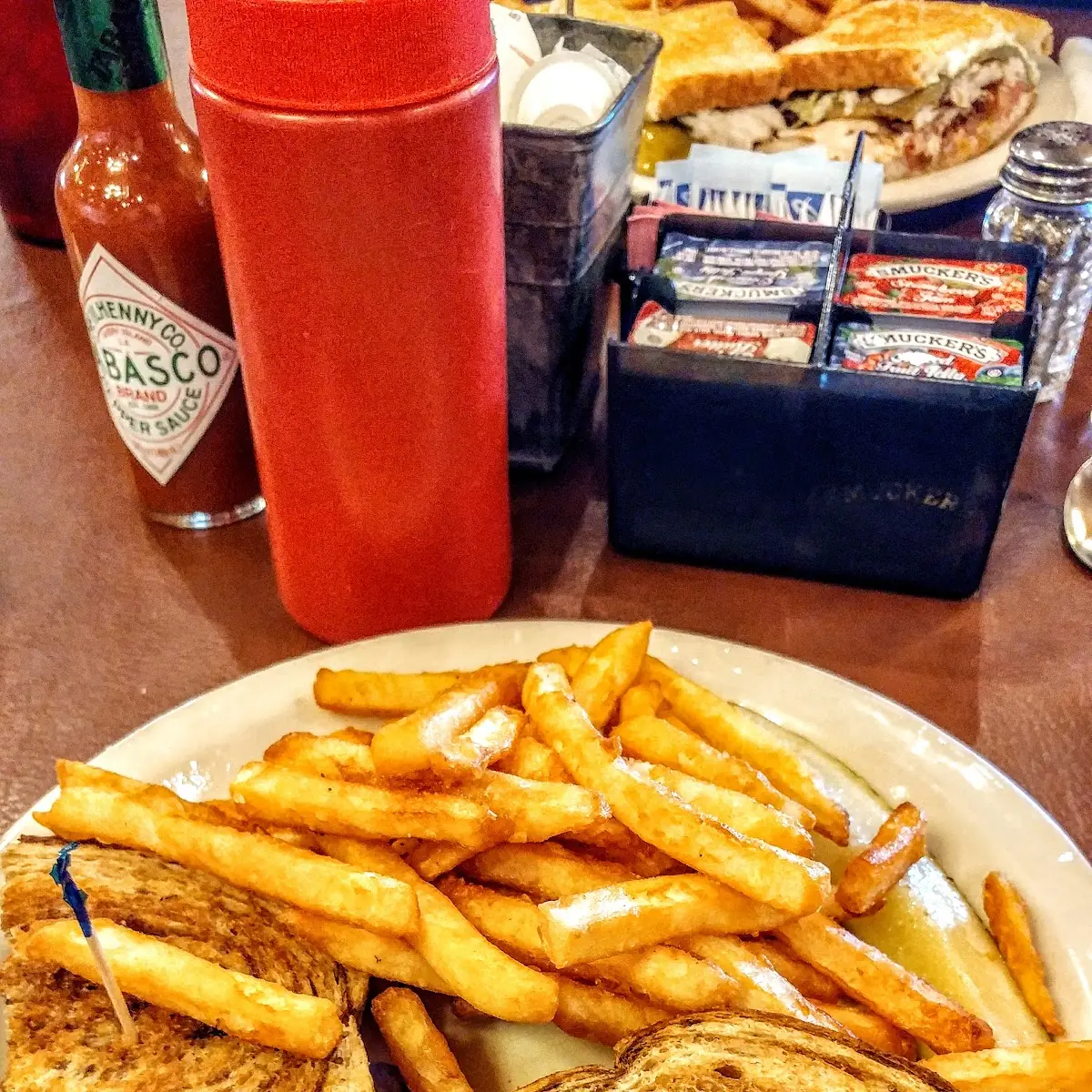 Patty Melt Burger and Fries