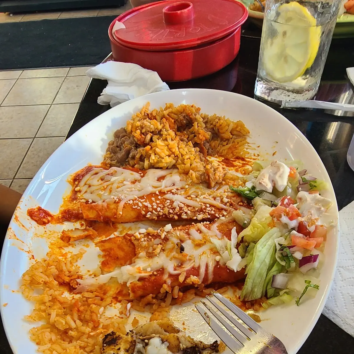 Chicken Enchiladas with Red Sauce