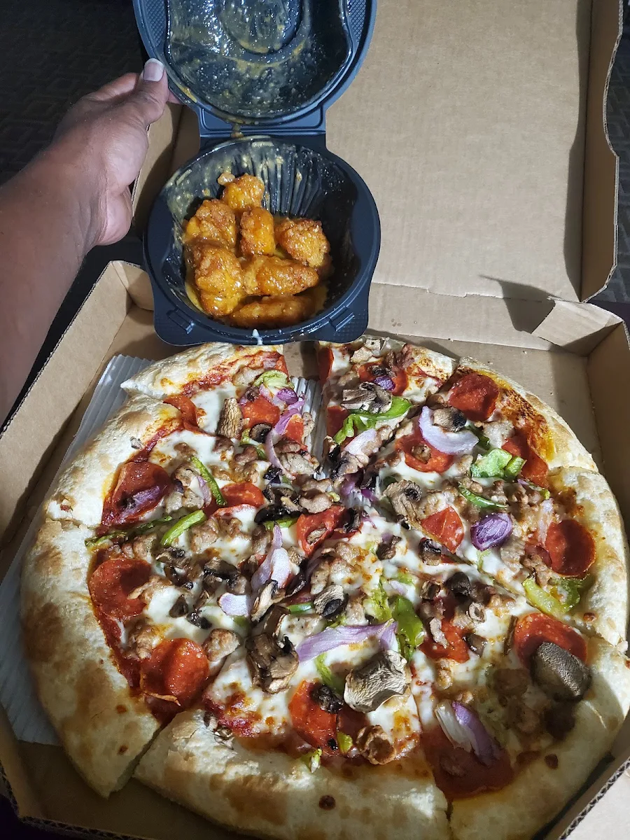 Supreme Pizza and Hot Lemon Pepper Wings