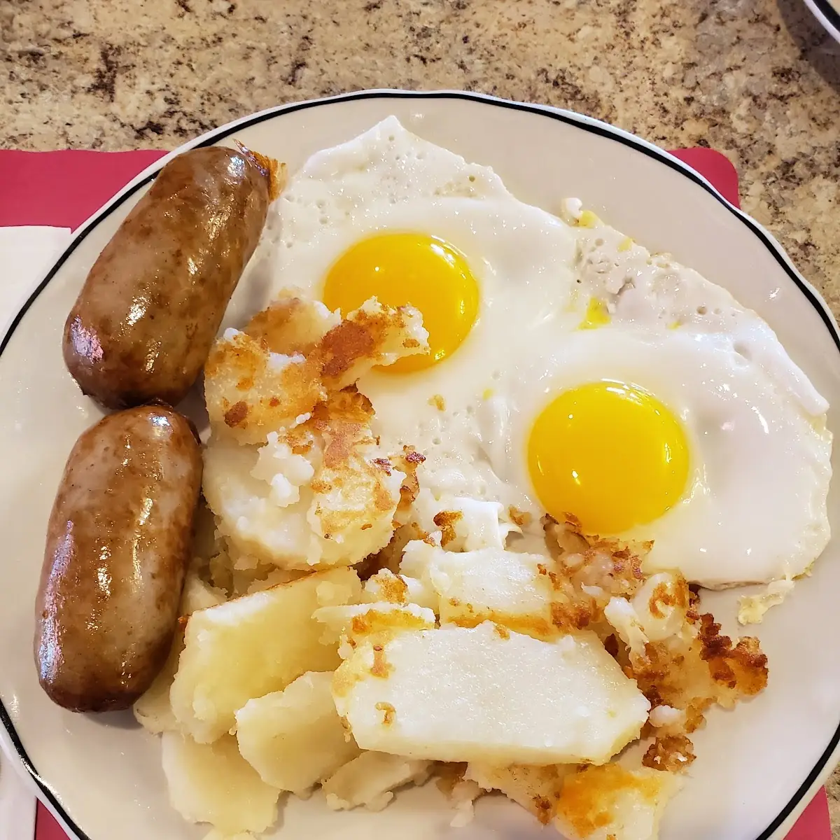 Eggs Sunny Side Up with Sausages