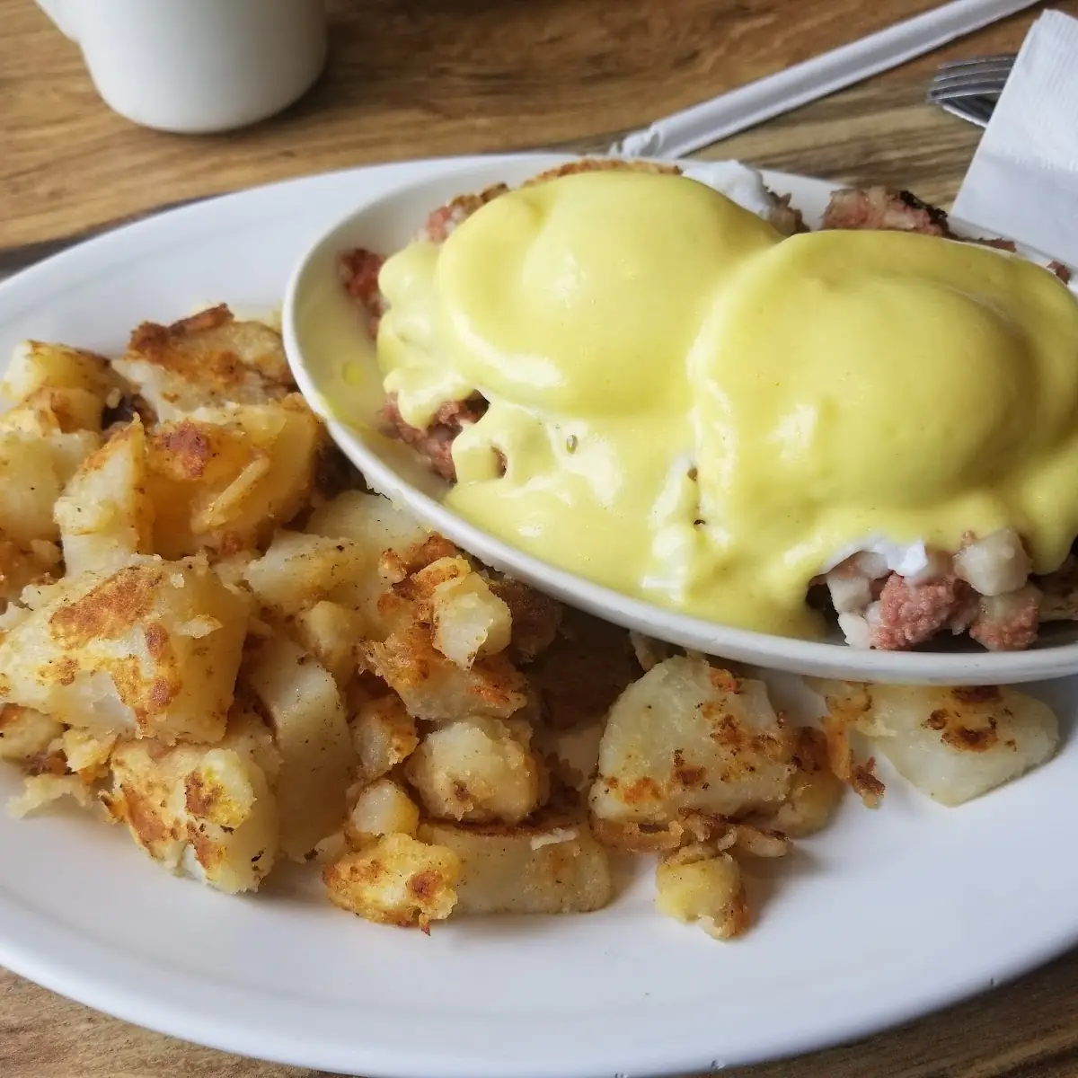 Eggs Benedict with Corned Beef Hash