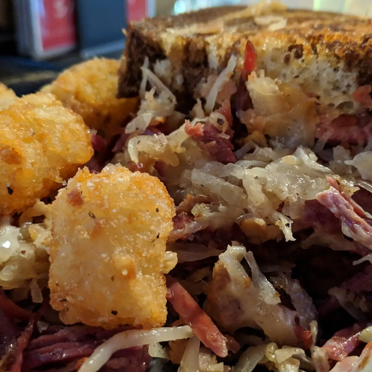 Reuben with Tater Tots