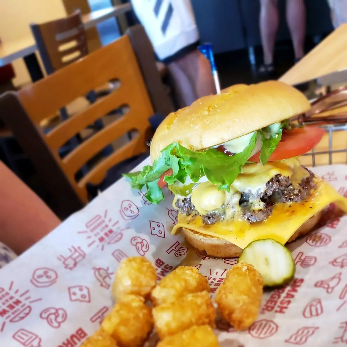 Triple Double Cheeseburger with Tots