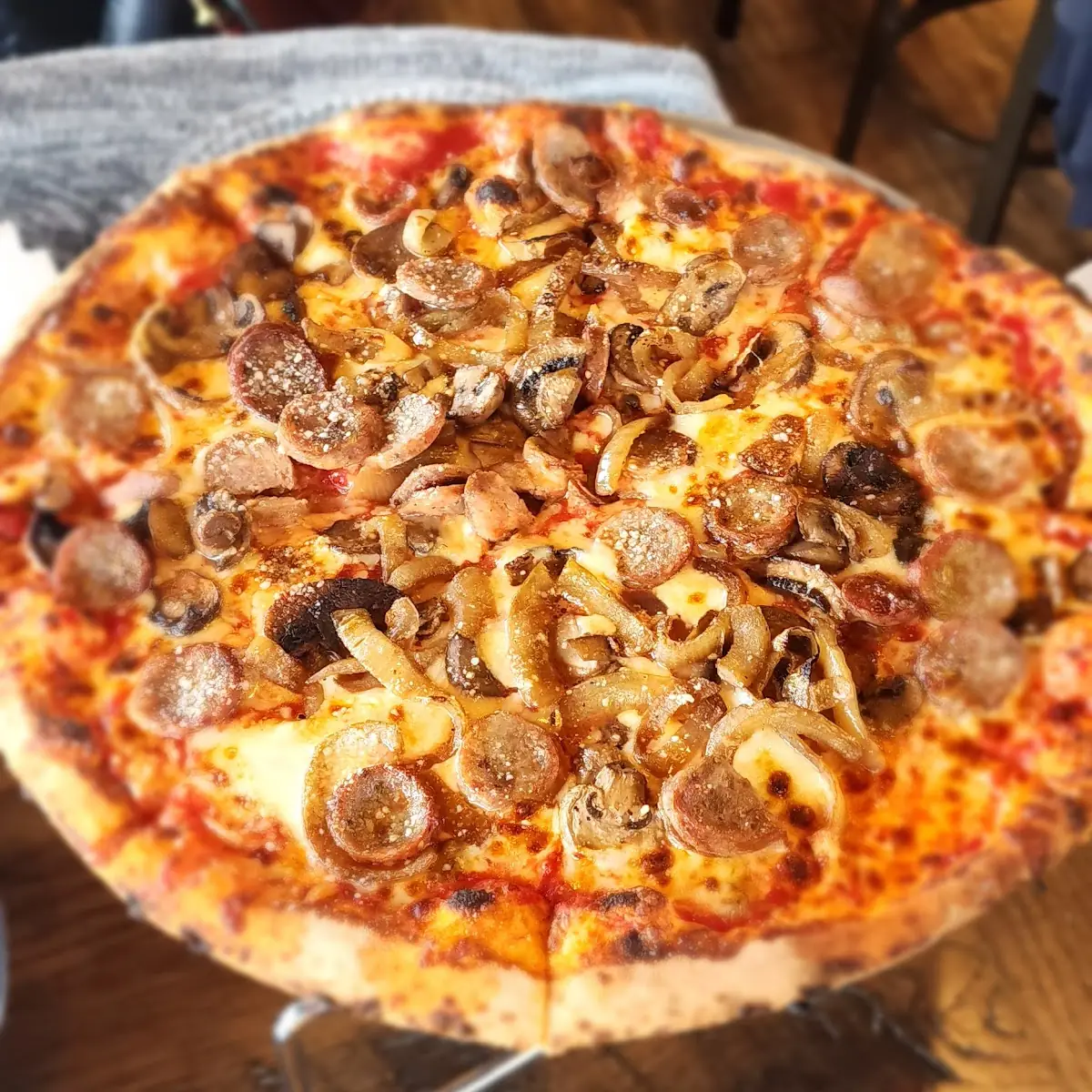 Sausage Onion Mushroom Pizza