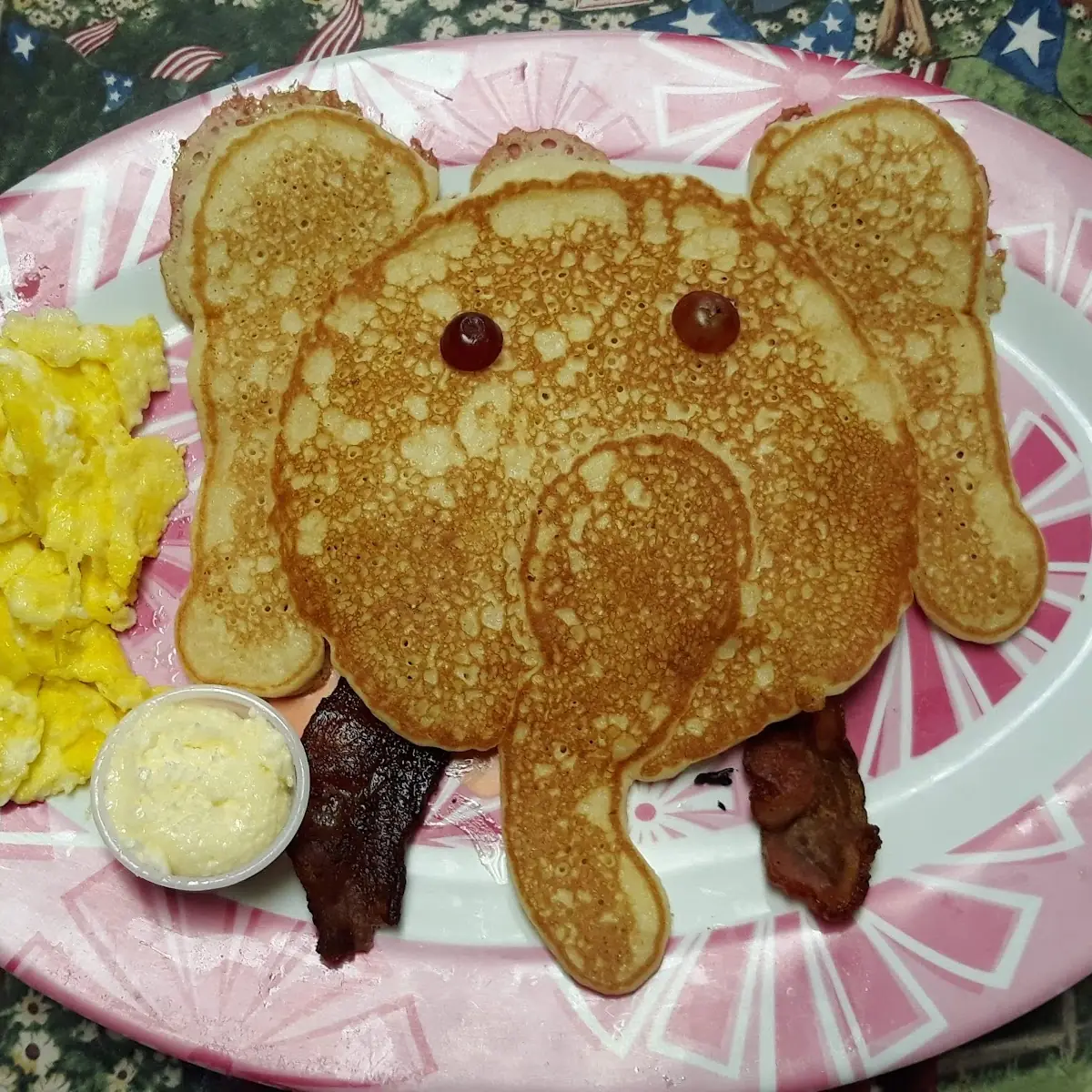 Kids Pancake with Bacon and Eggs