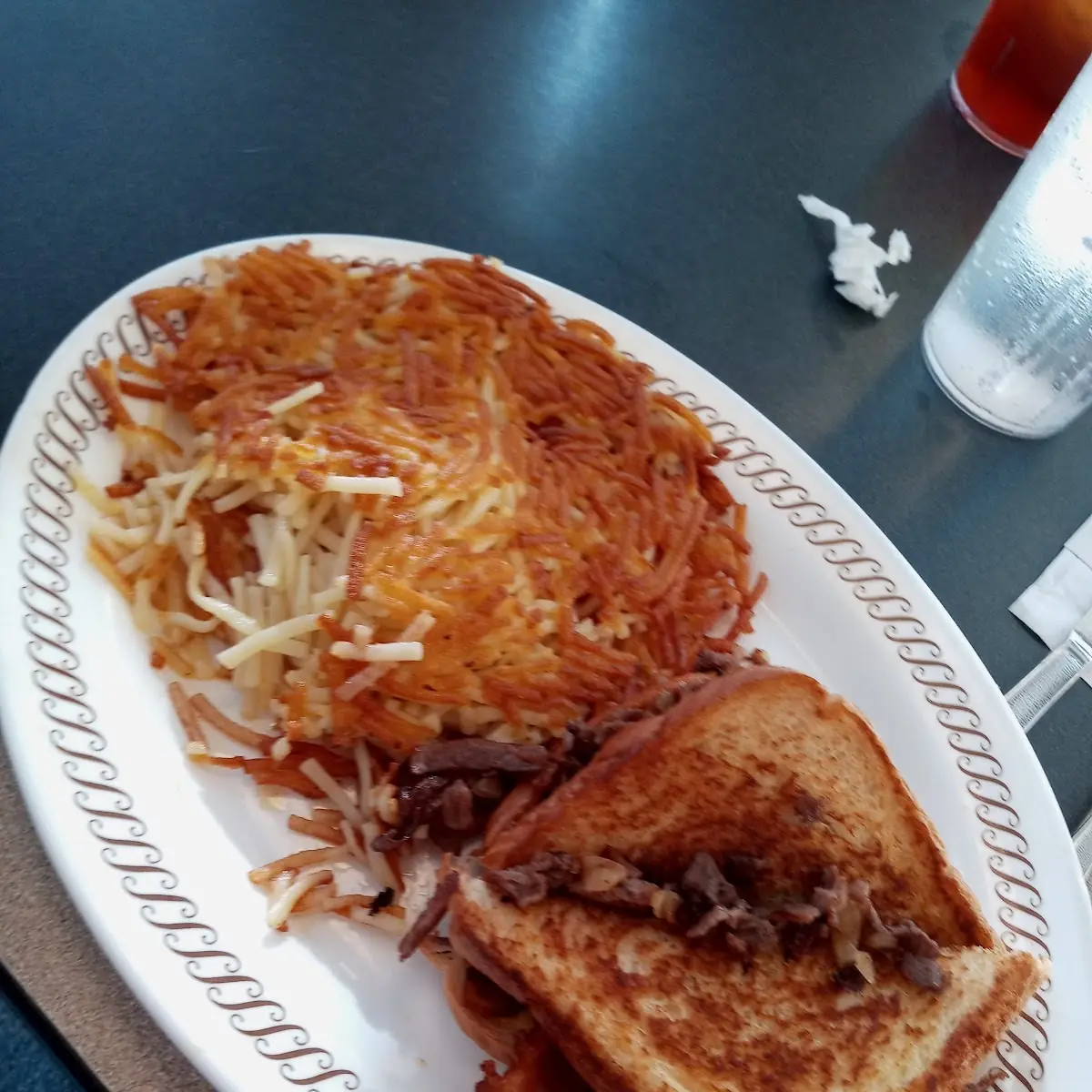 Hashbrowns and Steak Sandwich