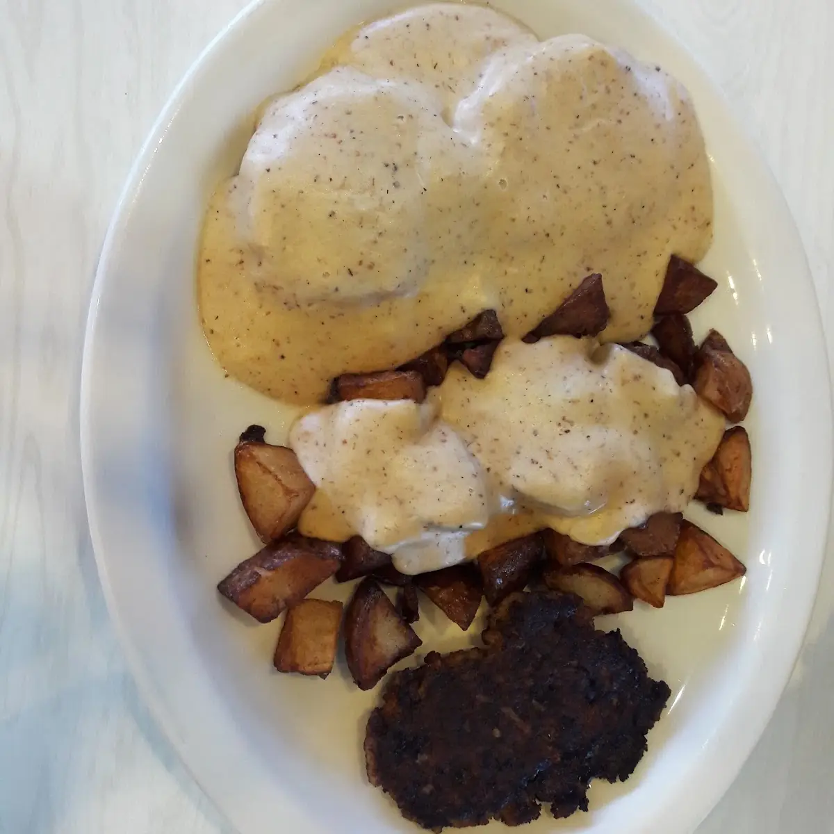 Biscuit & Gravy with Potatoes