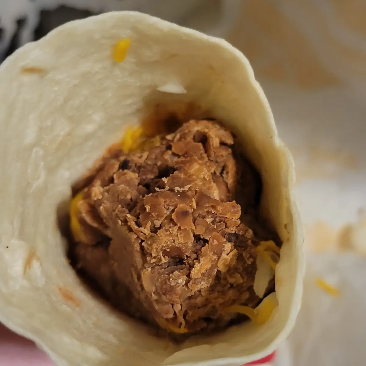 Bean & Cheese Burrito with Red Sauce