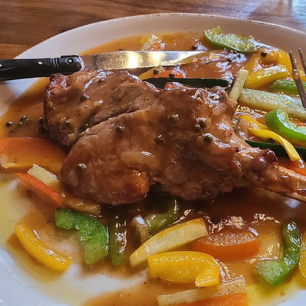 Green Peppercorn Veal Chop