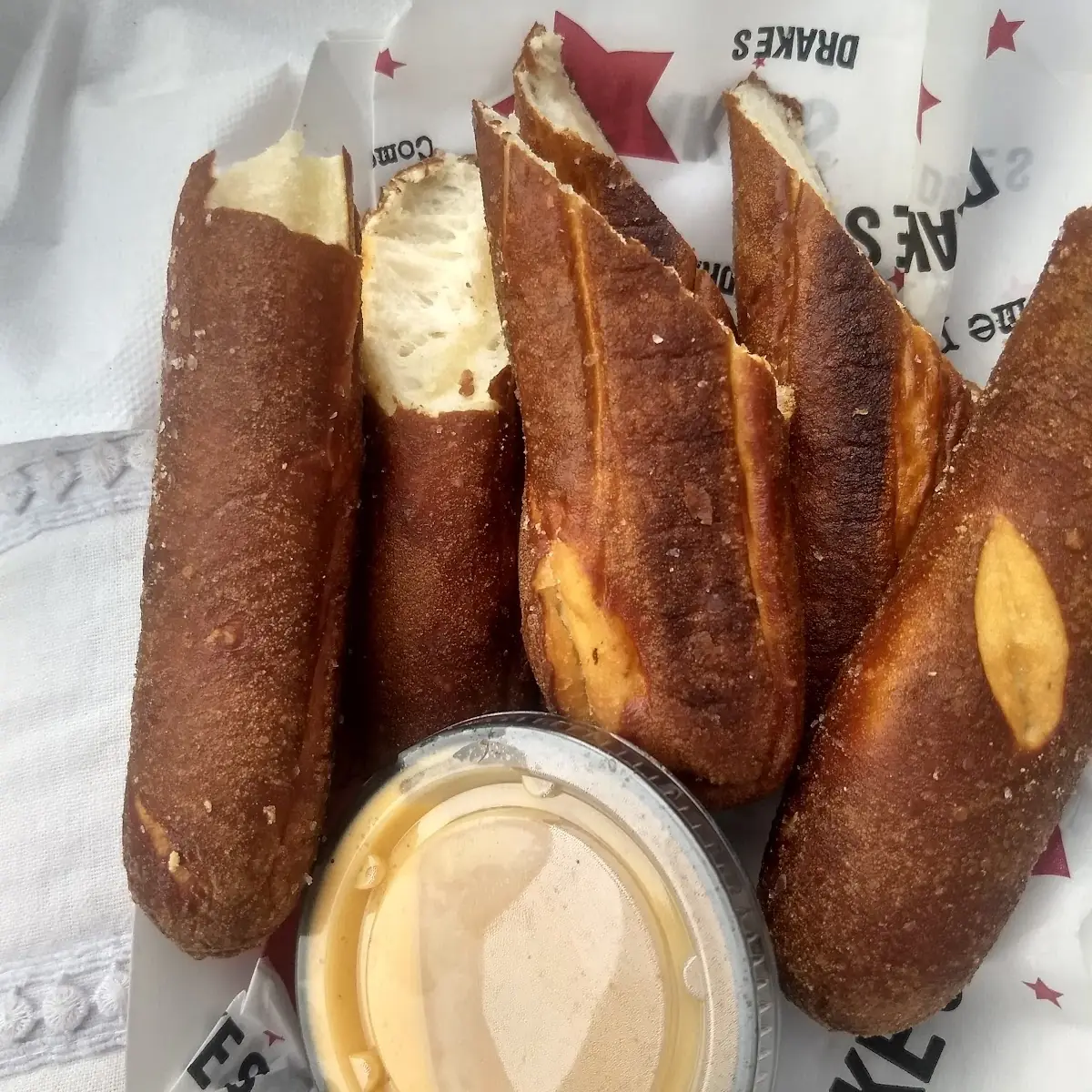 Beer Cheese Dip with Pretzel Sticks