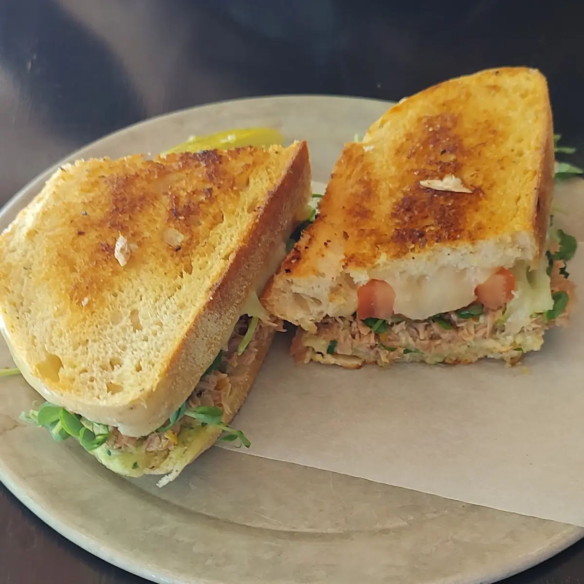 Edamame Tuna Melt Sandwich