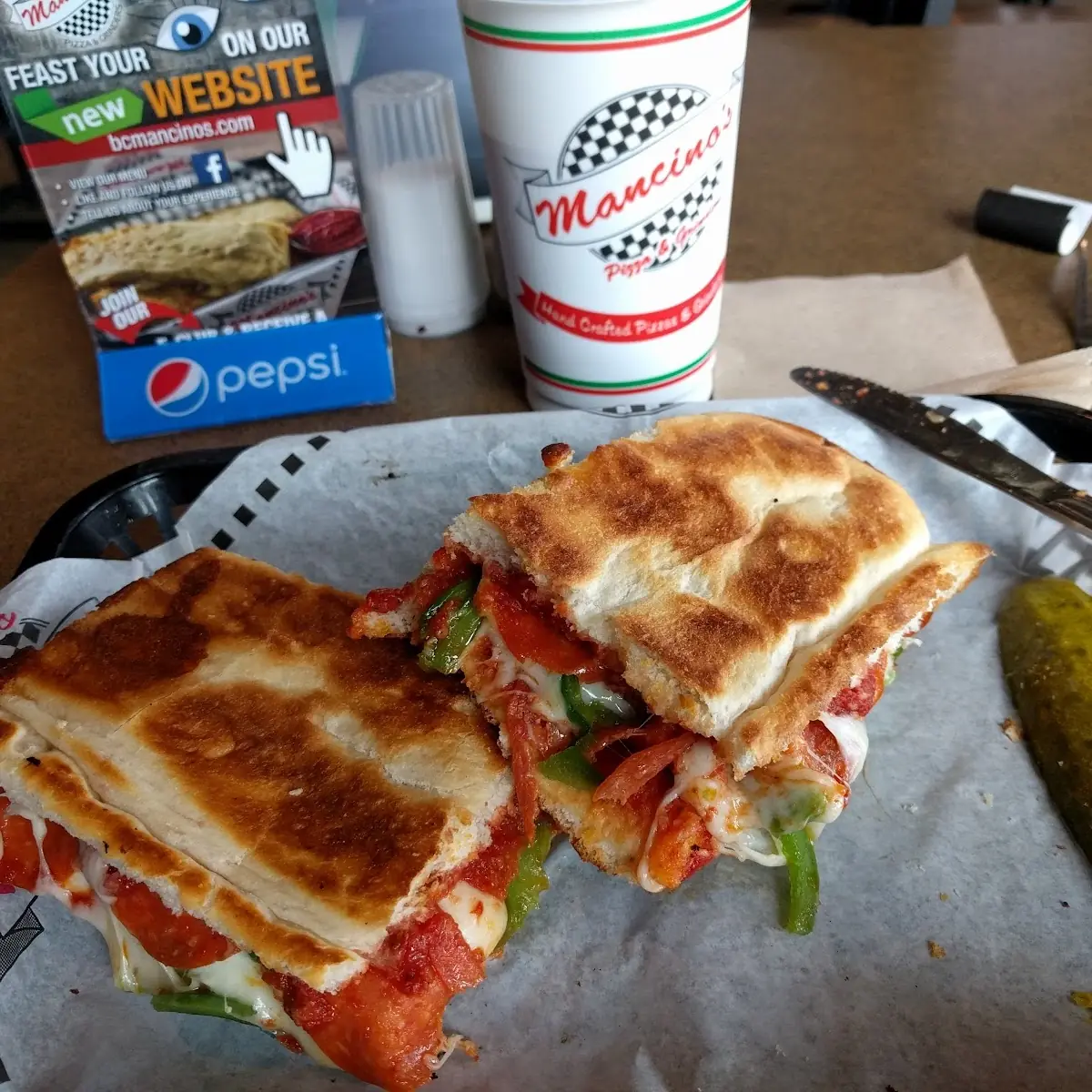 Pizza Grinder with Green Peppers