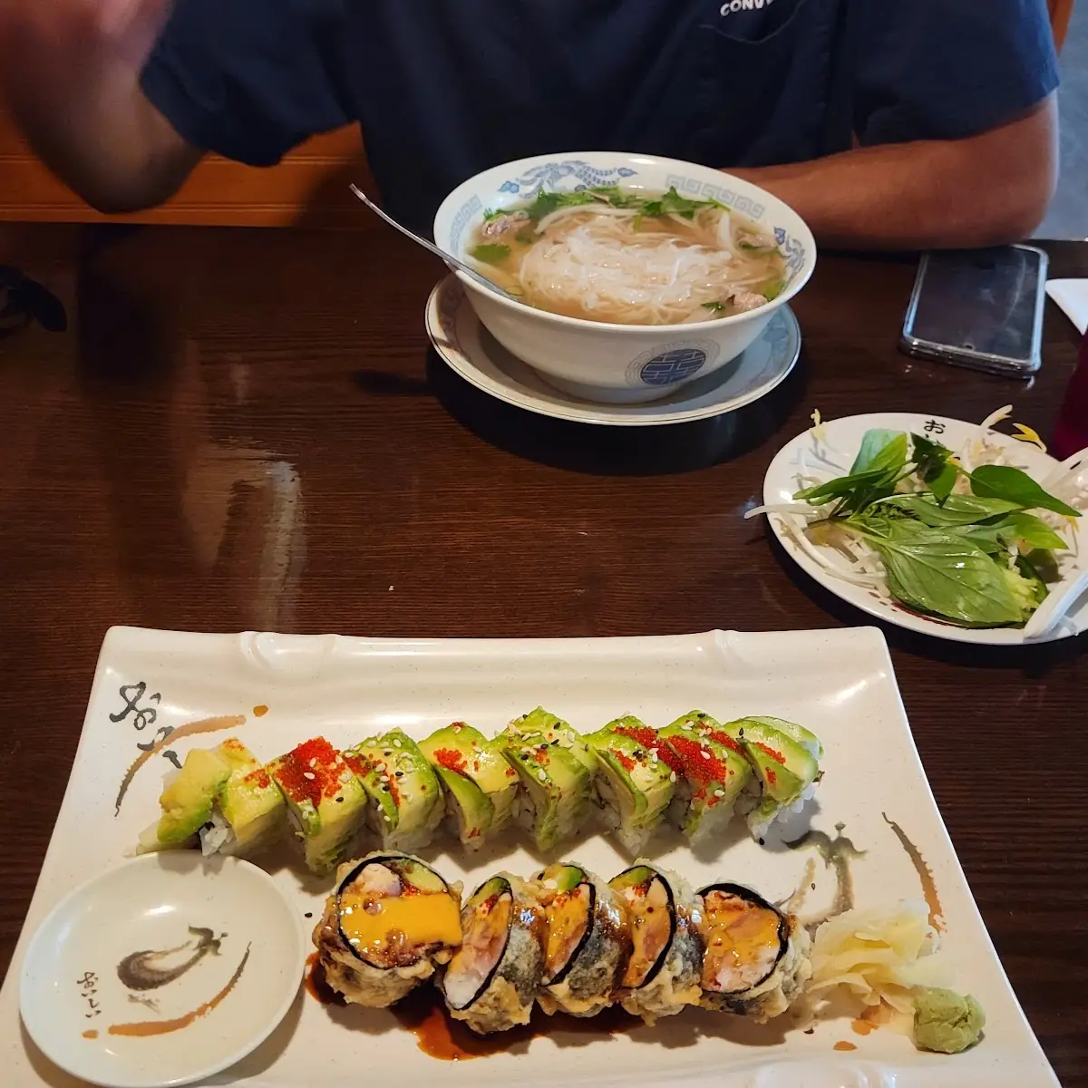 Beef Pho Caterpillar Roll & Summer Roll