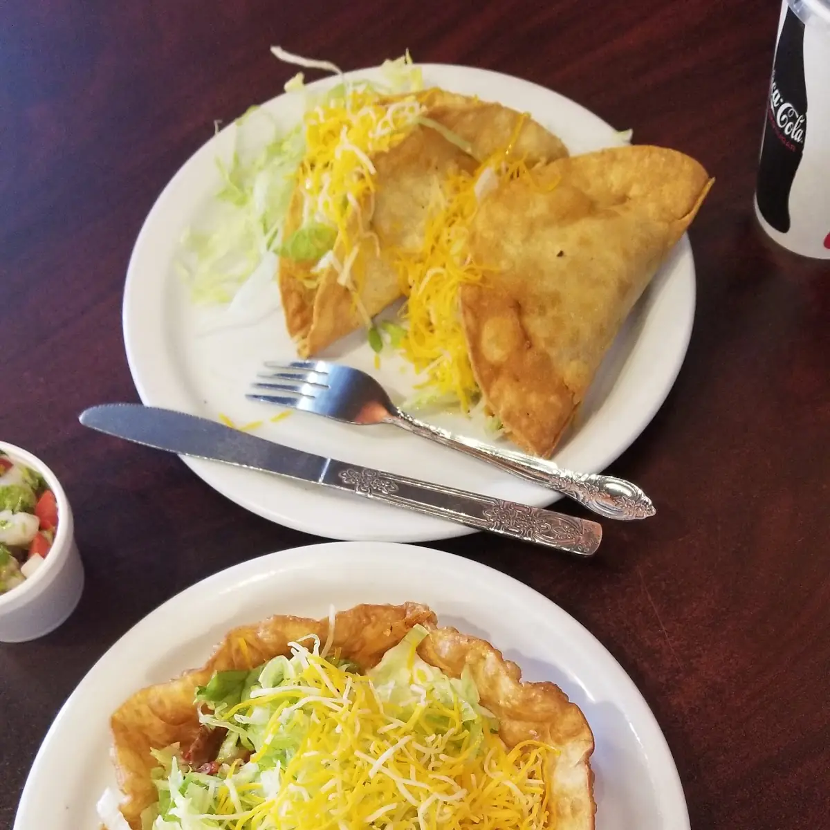 Bean Tostada & Enchilada