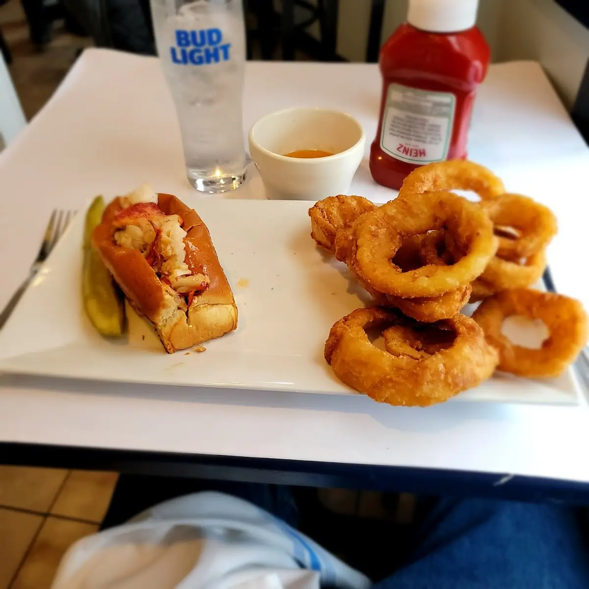 Lobster Roll and Onion Rings
