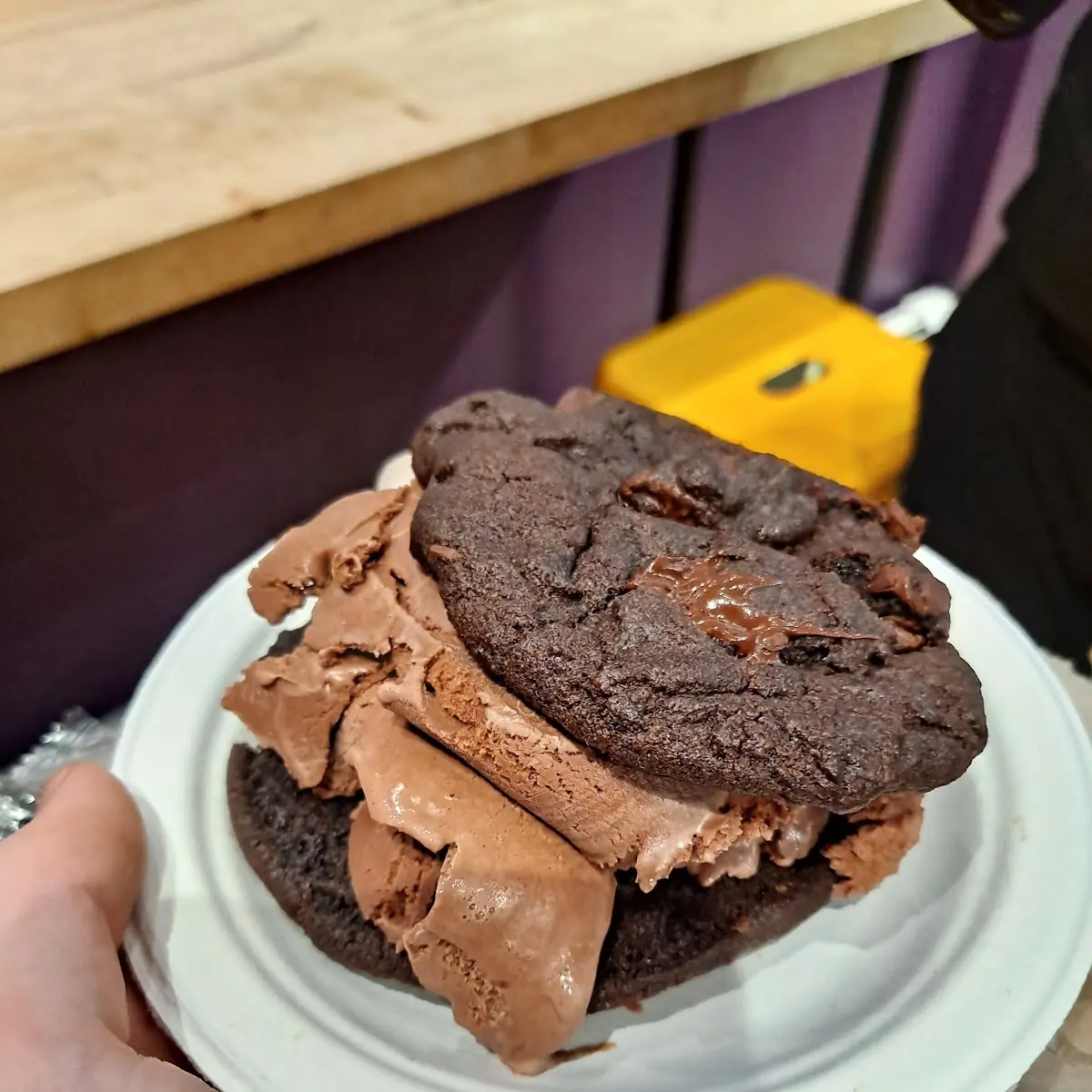 Double Chocolate Cookie with Chocolate Ice Cream