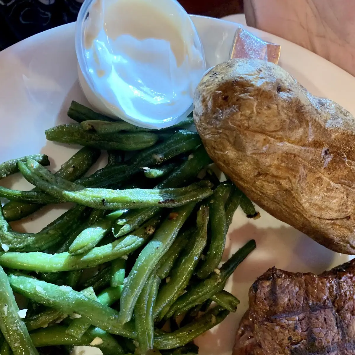Ribeye Steak and Potato with Green Beans