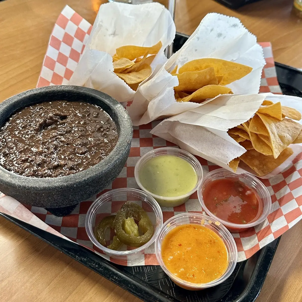 Chips Salsa and Black Bean Dip