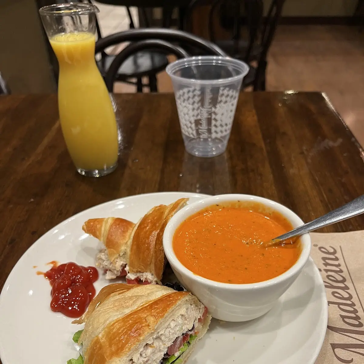 Tomato Basil Soup and Sandwich
