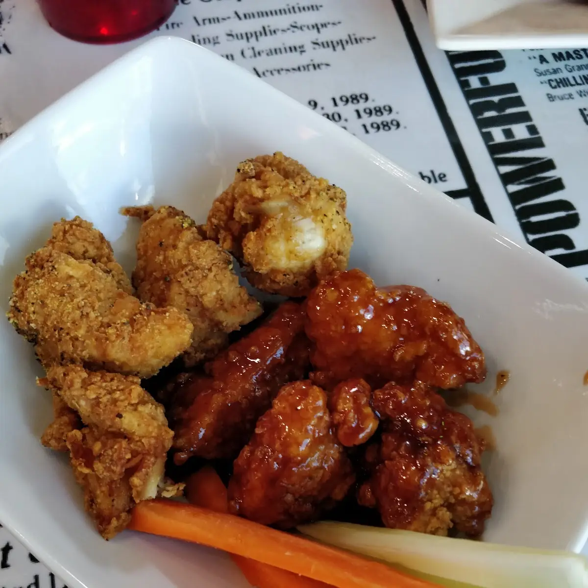 Boneless Wings Lemon Pepper and Honey BBQ