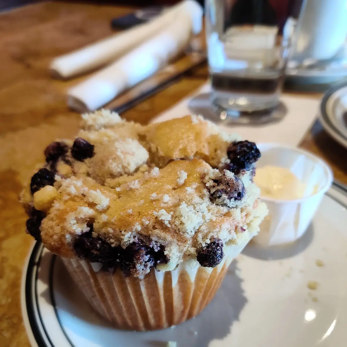 Blueberry Muffin with Coffee and Juice