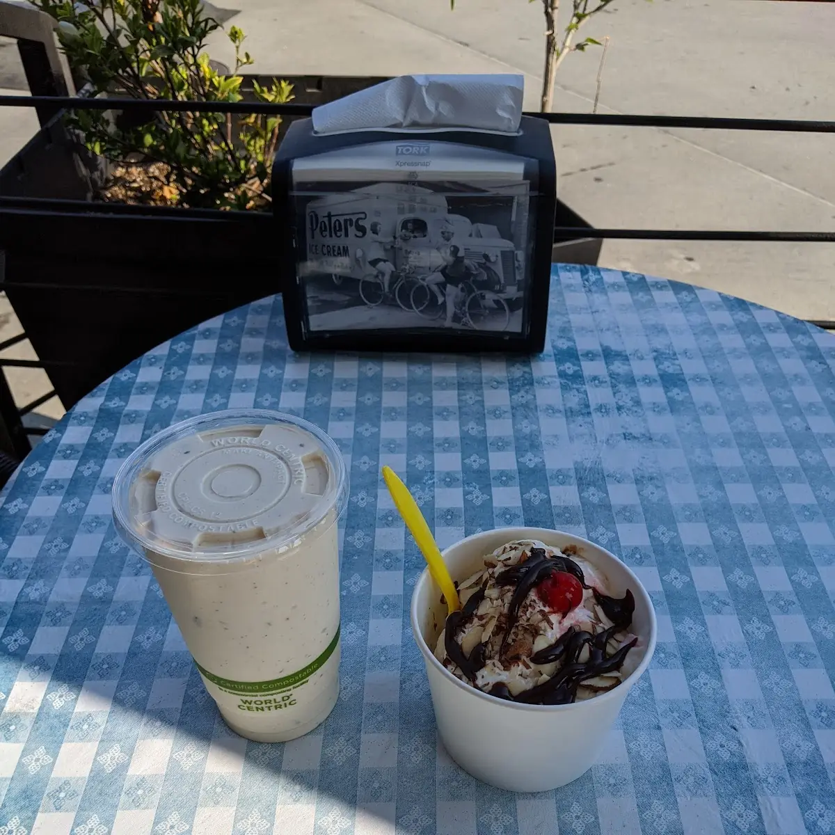 Vanilla Malt Milkshake and 2 Scoop Hot Fudge Sundae