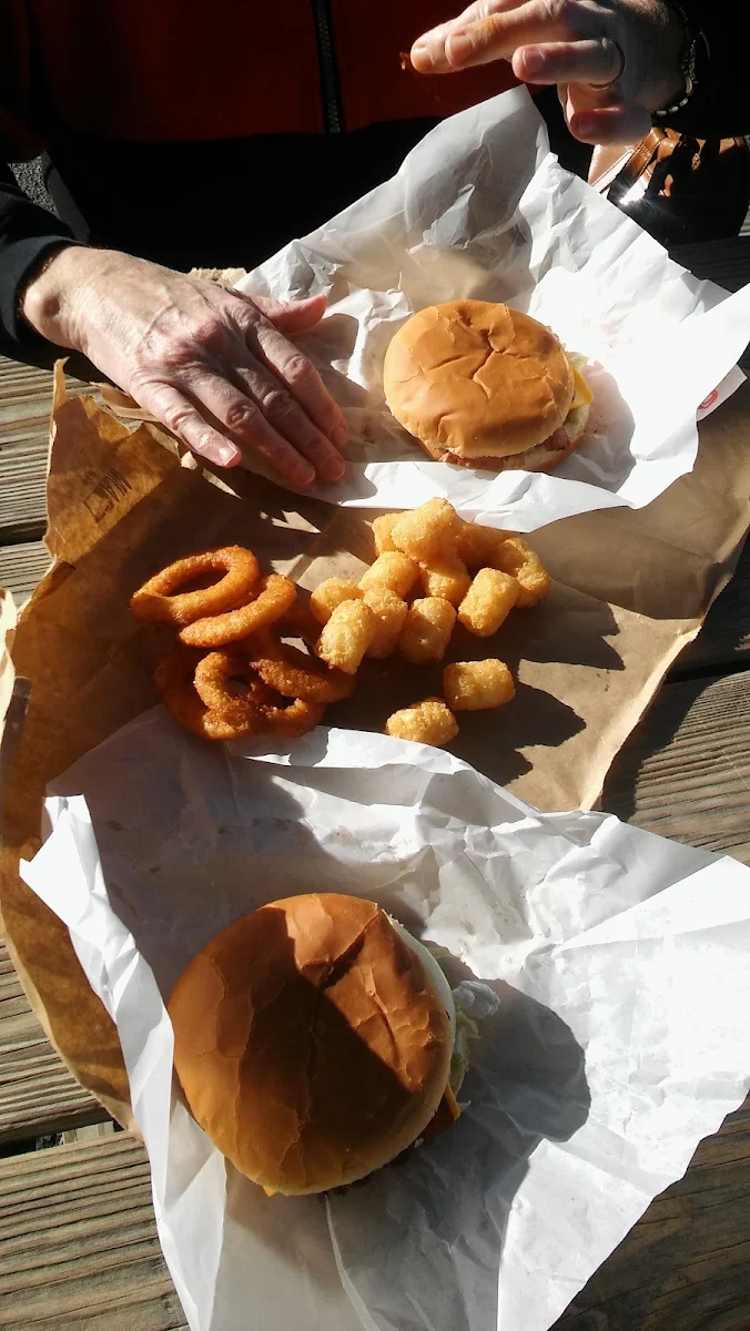 Bacon Cheeseburger Tots & Onion Rings