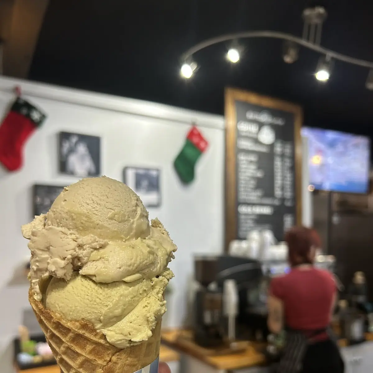 Pistachio Waffle Cone