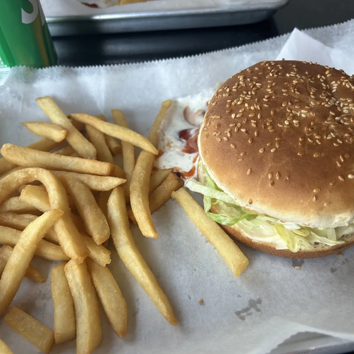 Chicken Cheese Burger with Fries