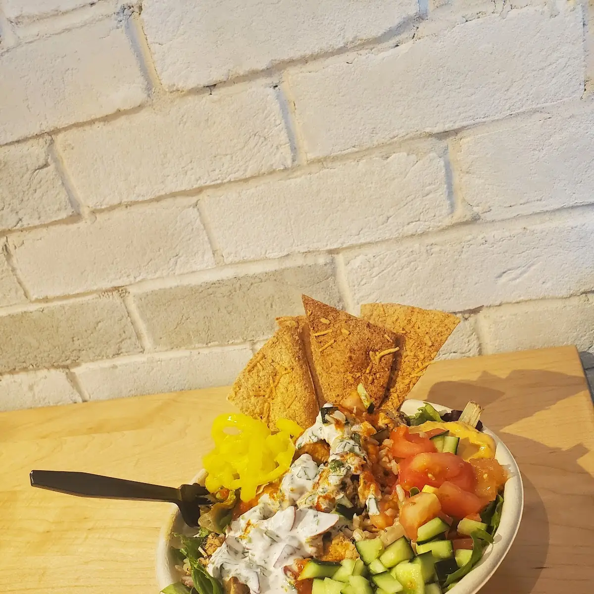 Red Pepper Hummus House-Baked Chips