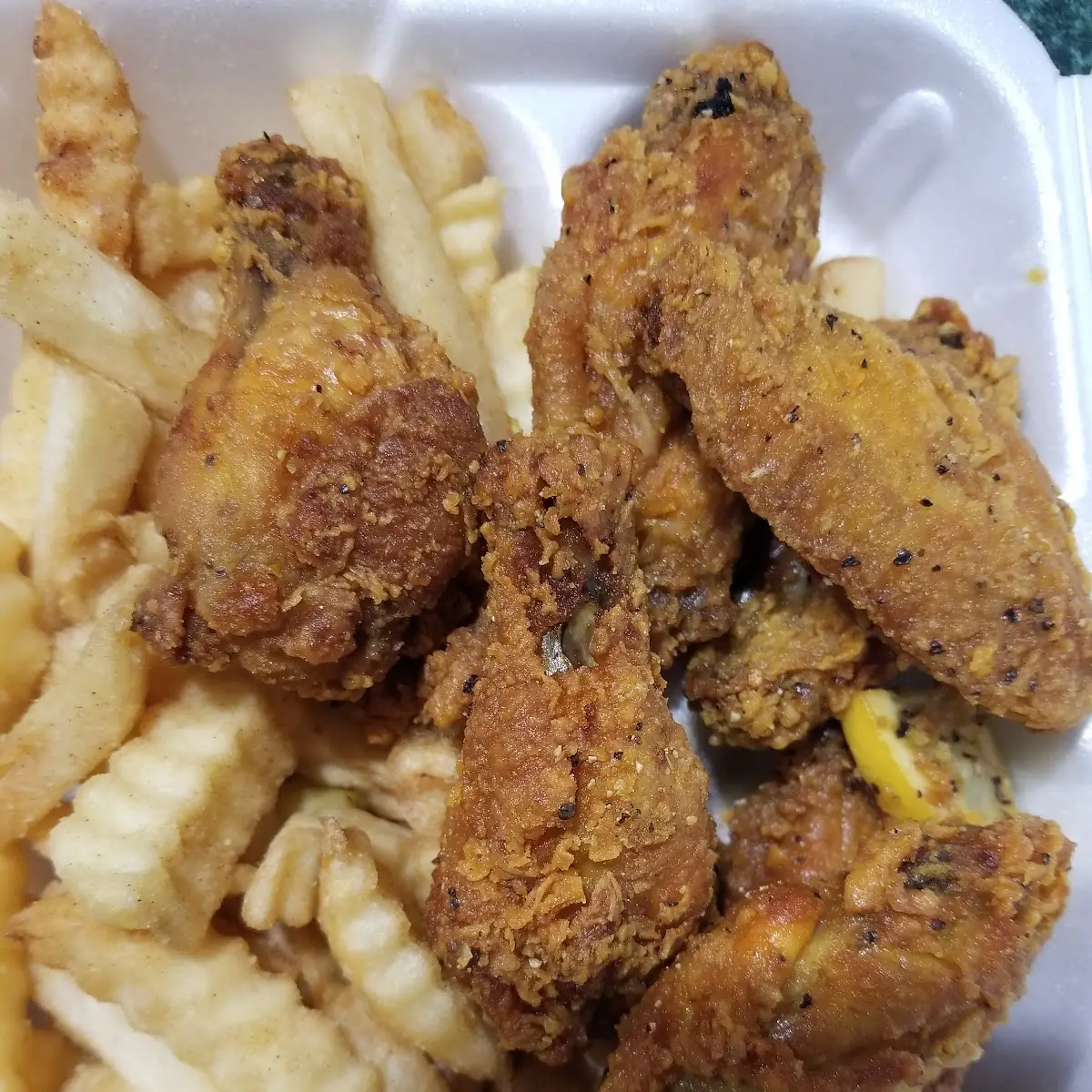 Lemon Pepper Wings and Fries