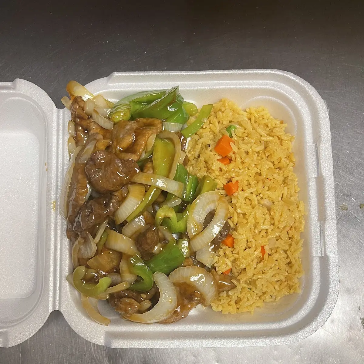 Pepper Steak & Onion w Fried Rice