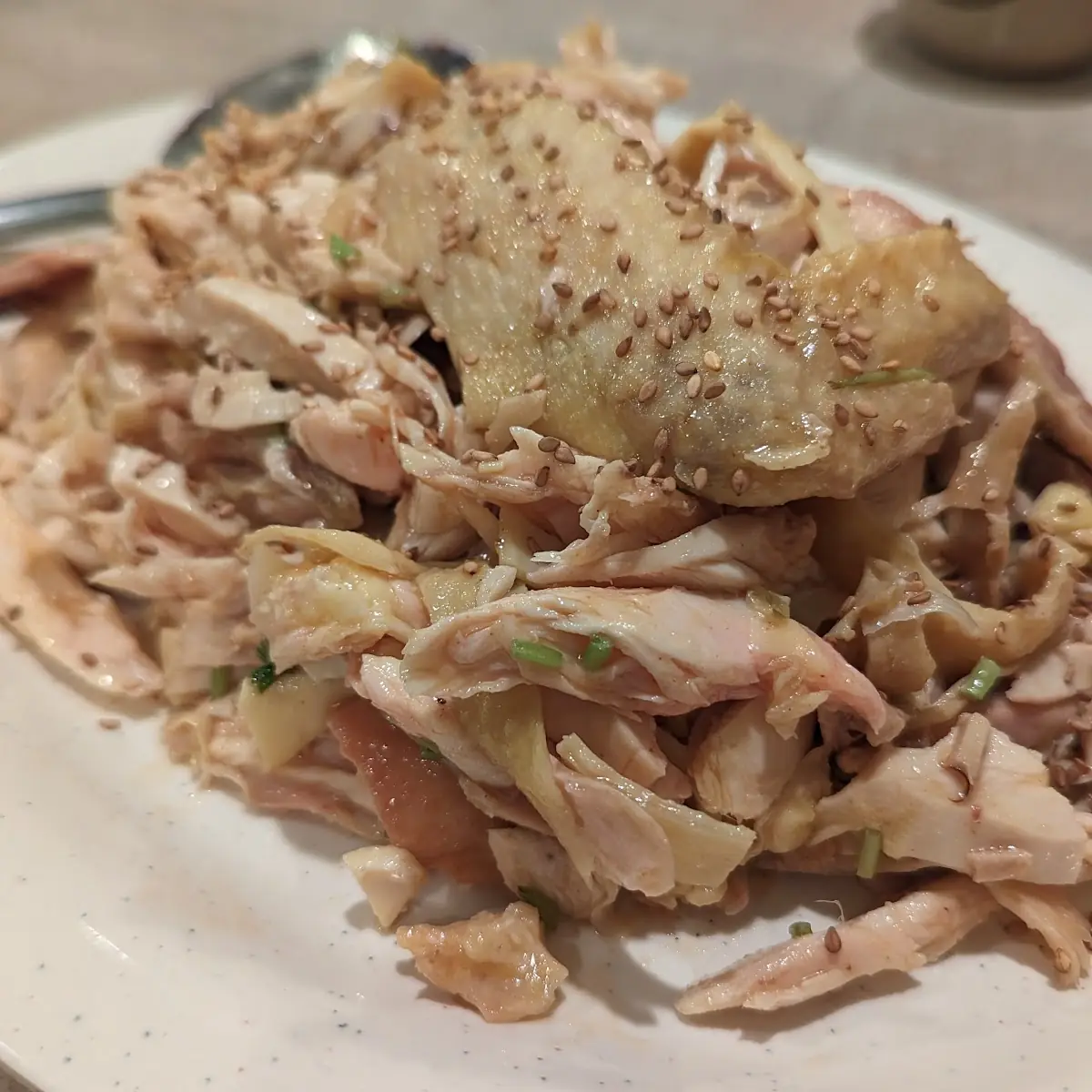 Poached Chicken with Sesame Seeds