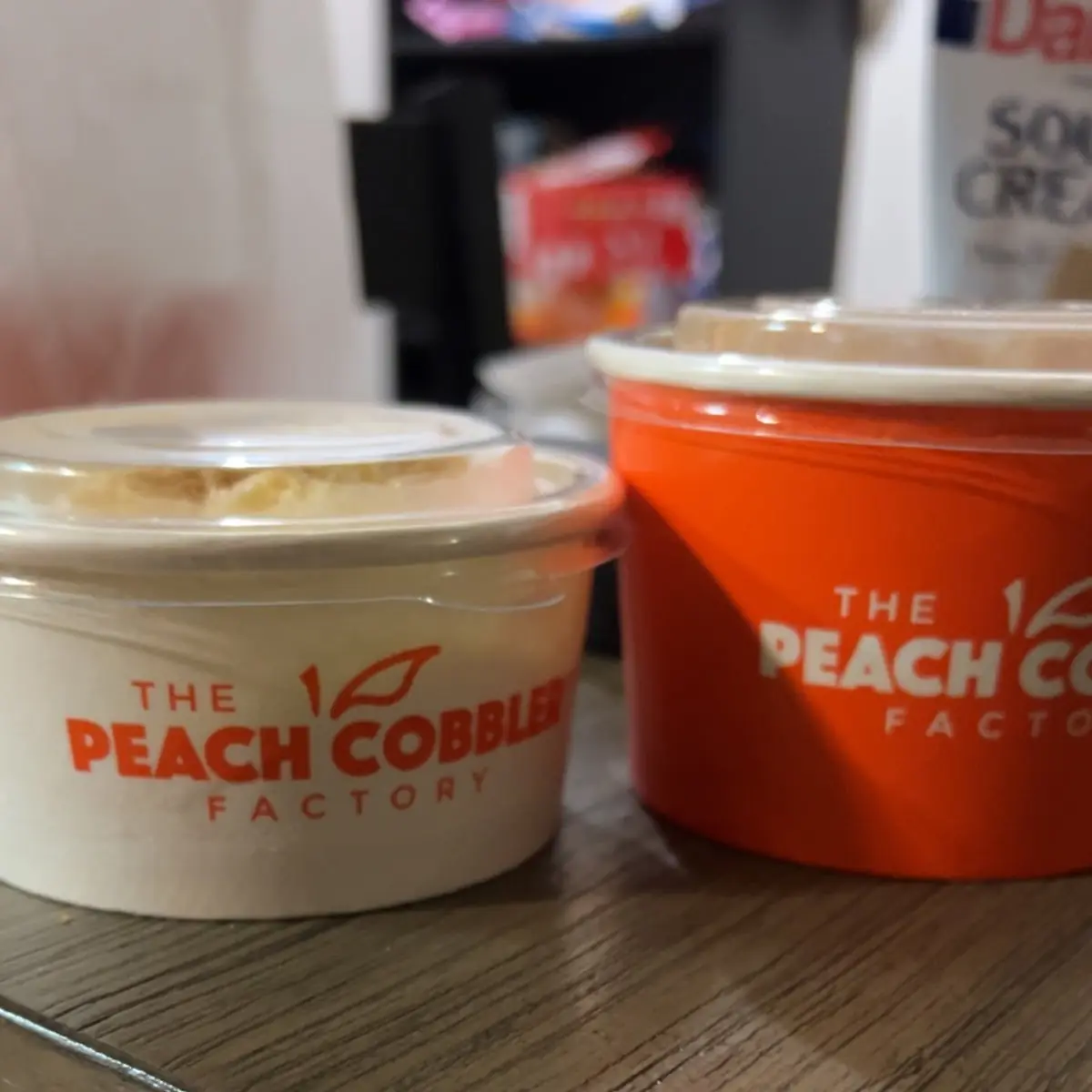 Peach Cobbler and Ice Cream