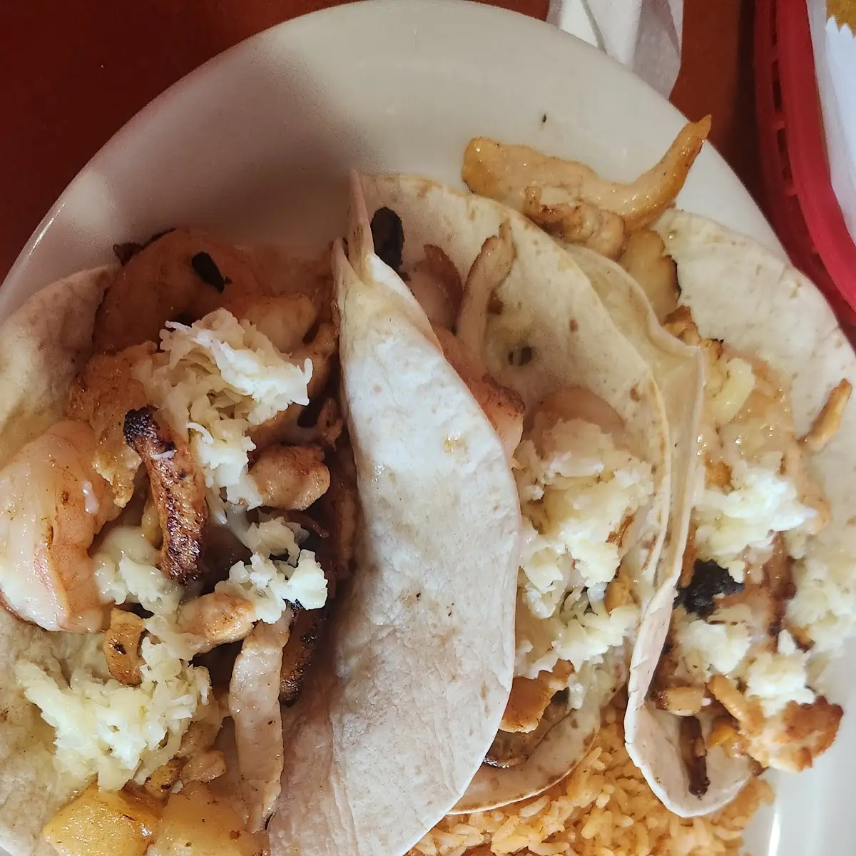 Hawaiian Chicken & Shrimp Tacos
