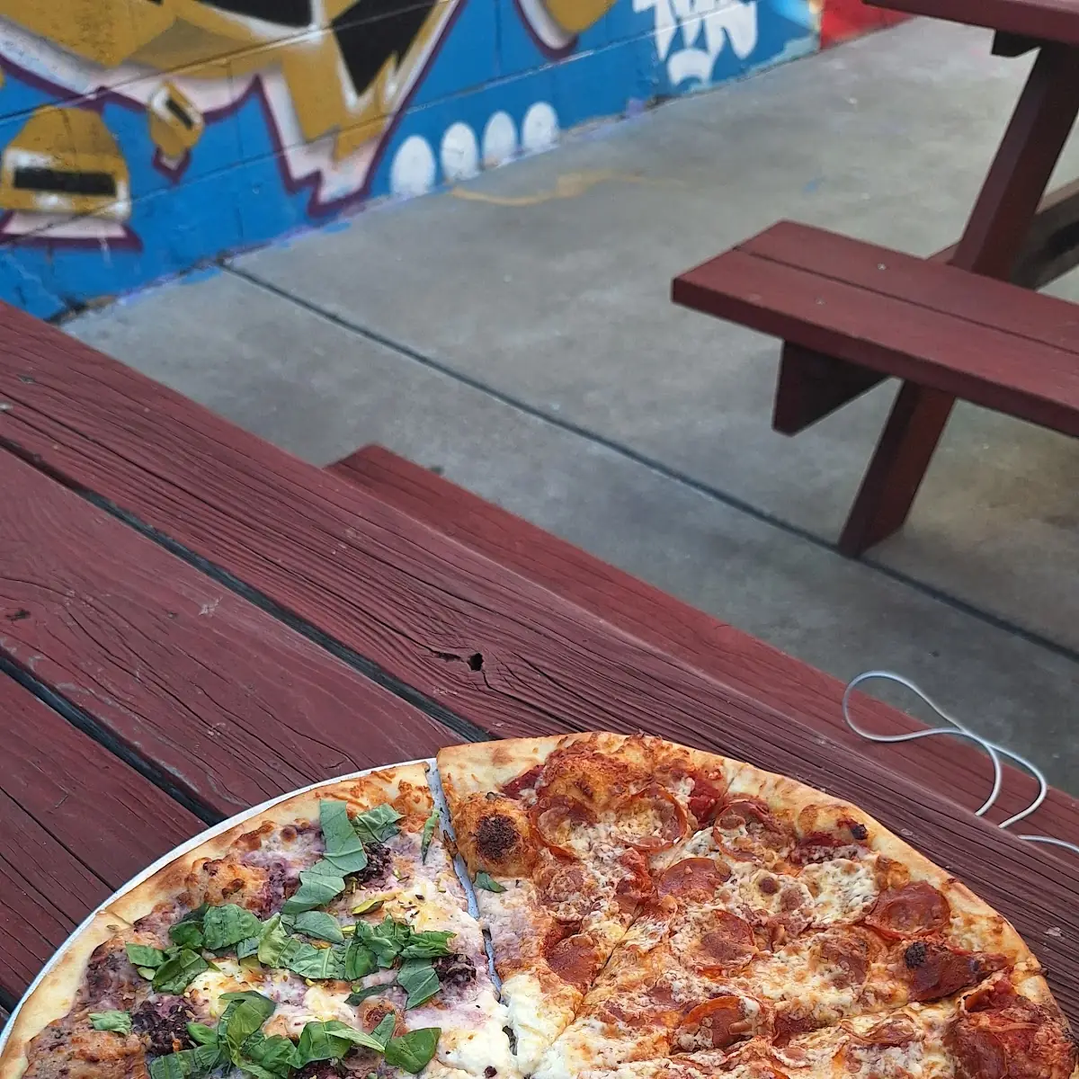Half & Half Pizza Blackberry and Pepperoni Pizza