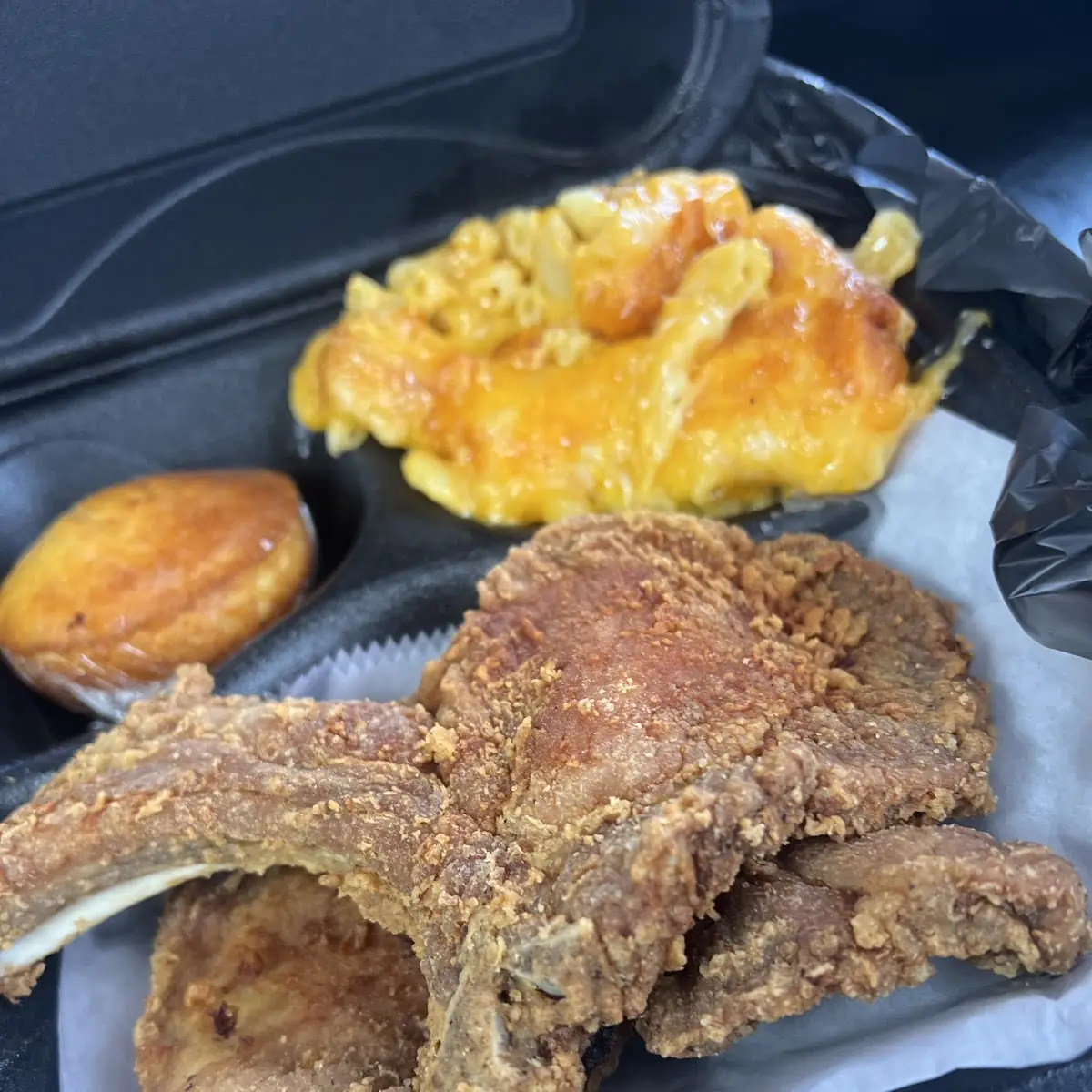 Mac and Cheese and Pork Chop